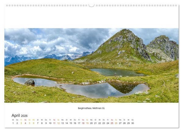 Produktbild: Bergseen Schweiz von Urs M&uuml;hlich (Wandkalender 2026 DIN A2 quer), CALVENDO Monatskalender