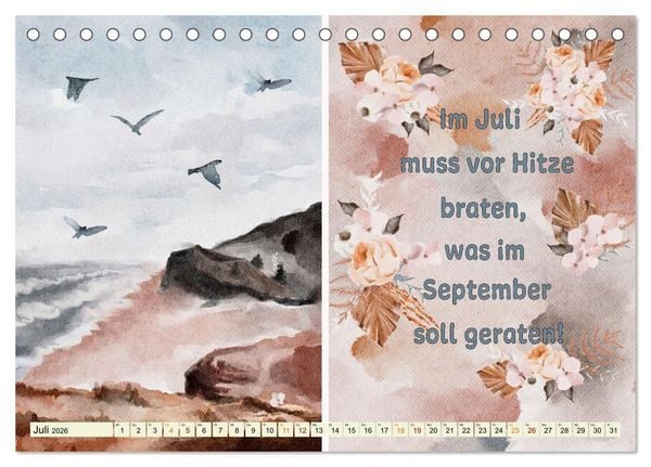 Produktbild: Regeln f&uuml;r das Wetter (Tischkalender 2026 DIN A5 quer), CALVENDO Monatskalender