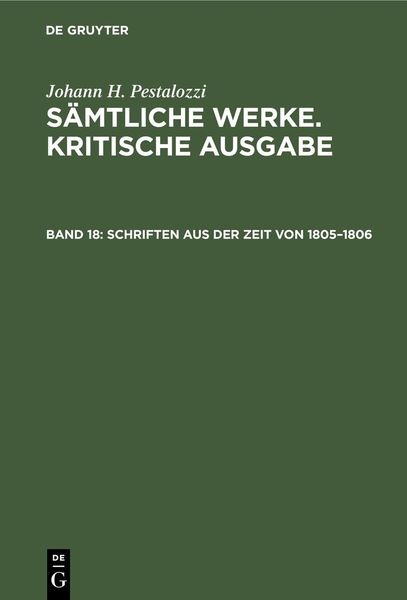 Produktbild: Schriften aus der Zeit von 1805-1806
