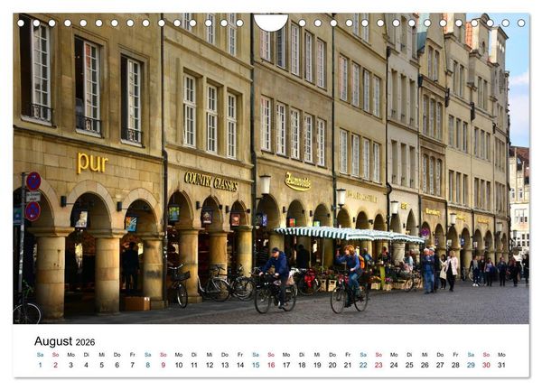 Produktbild: M&uuml;nster - die liebenswerte Fahrradstadt (Wandkalender 2026 DIN A4 quer), CALVENDO Monatskalender
