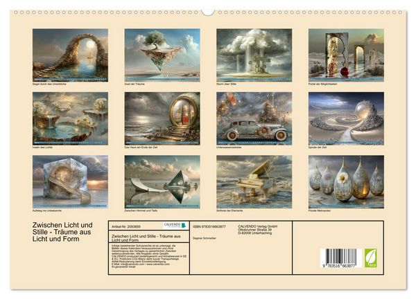 Produktbild: Zwischen Licht und Stille - Tr&auml;ume aus Licht und Form (hochwertiger Premium Wandkalender 2026 DIN A2 quer), Kunstdruck in Hochglanz