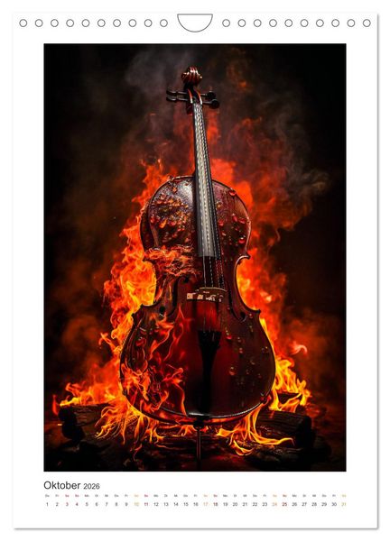Produktbild: Musik on Fire (Wandkalender 2026 DIN A4 hoch), CALVENDO Monatskalender