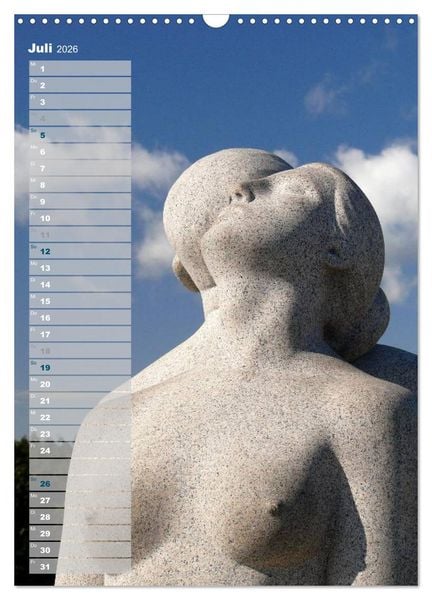 Produktbild: Skulpturen im Vigeland-Park Oslo (Wandkalender 2026 DIN A3 hoch), CALVENDO Monatskalender