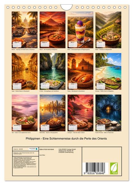 Produktbild: Philippinen - Eine Schlemmerreise durch die Perle des Orients (Wandkalender 2027 DIN A4 hoch), CALVENDO Monatskalender