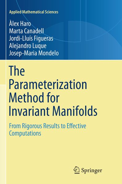 Produktbild: The Parameterization Method for Invariant Manifolds