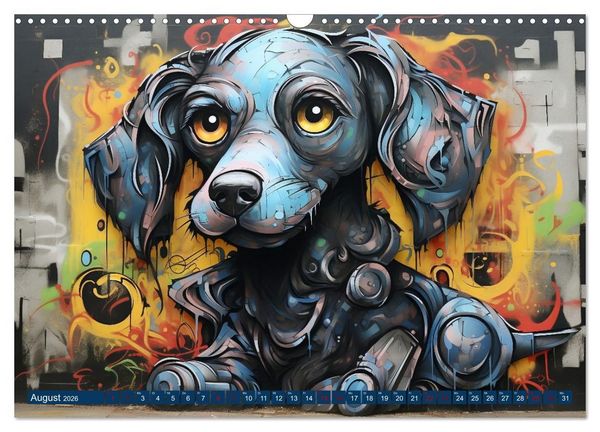 Produktbild: Graffiti Hunde (Wandkalender 2026 DIN A3 quer), CALVENDO Monatskalender
