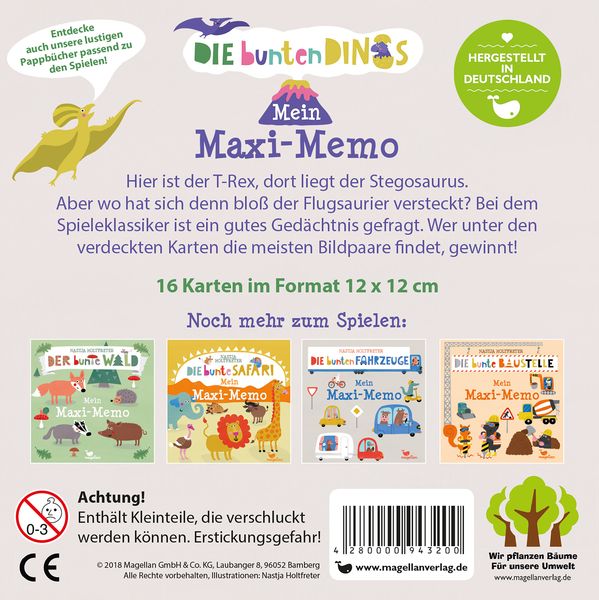 Produktbild: Die bunten Dinos - Mein Maxi-Memo