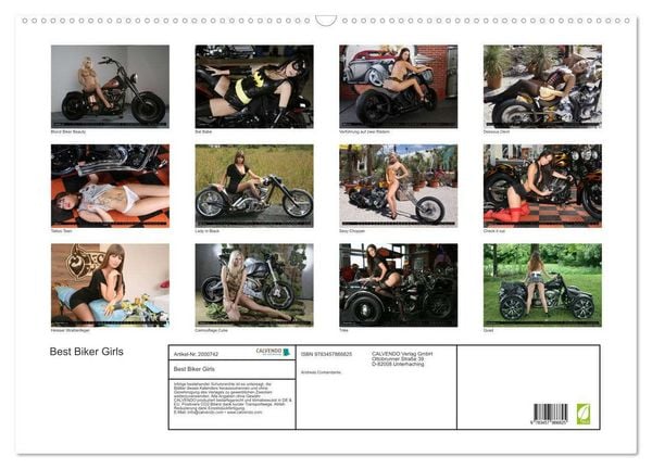Produktbild: Best Biker Girls (Wandkalender 2026 DIN A2 quer), CALVENDO Monatskalender