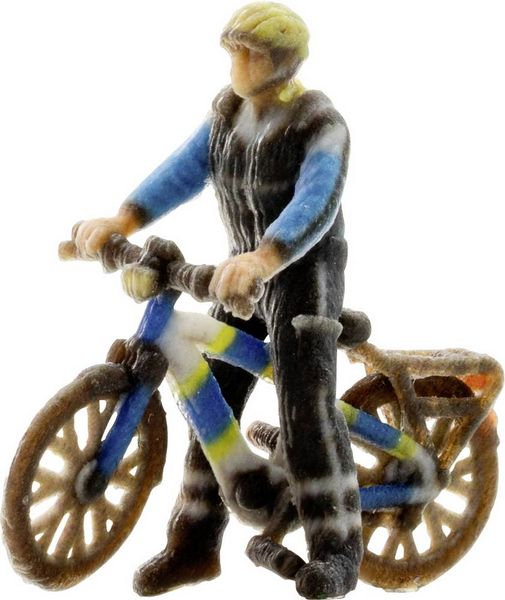 NOCH H0 3D-Master Fahrradpolizist 3D-Druckmodell, Fertigmodell, Kunststoffmodell, Sitzend, Unbemalt