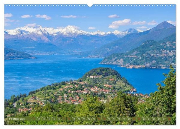 Produktbild: Comer See - Mediterraner Charme in alpiner Landschaft (hochwertiger Premium Wandkalender 2026 DIN A2 quer), Kunstdruck in Hochglanz