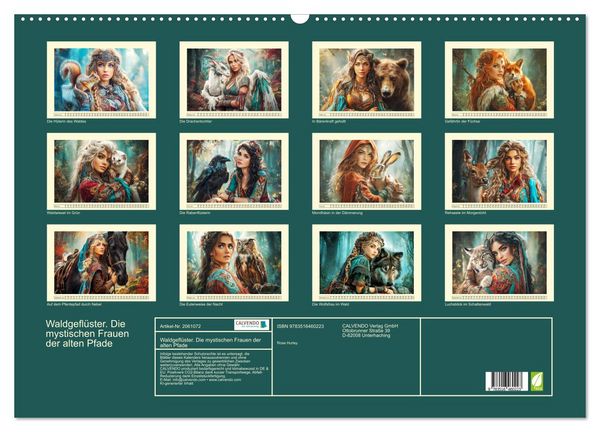 Produktbild: Waldgefl&uuml;ster. Die mystischen Frauen der alten Pfade (Wandkalender 2026 DIN A2 quer), CALVENDO Monatskalender
