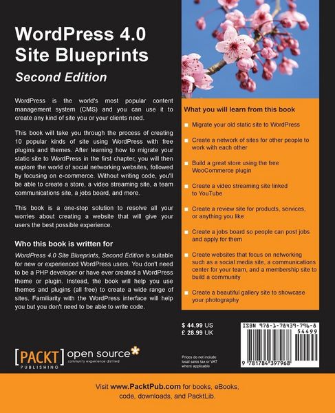 Produktbild: WordPress 4.0 Site Blueprints - Second Edition