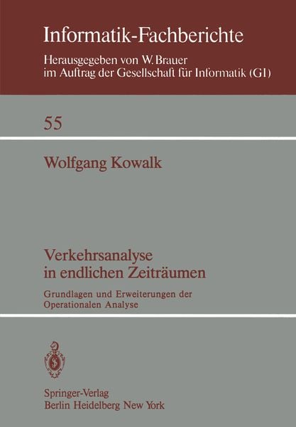 Produktbild: Verkehrsanalyse in endlichen Zeitr&auml;umen