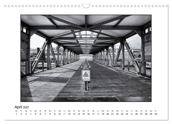 Produktbild: Hamburg in schwarz-wei&szlig; (Wandkalender 2027 DIN A3 quer), CALVENDO Monatskalender