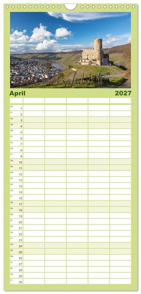 Produktbild: Familienplaner 2027 - Moselansichten mit 5 Spalten (Wandkalender, 21 x 45 cm) CALVENDO