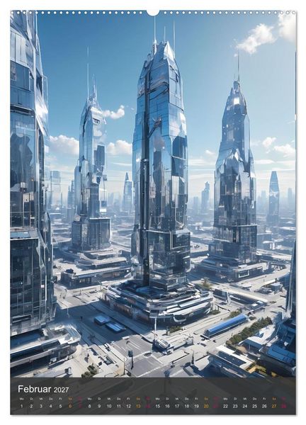 Produktbild: Future Cities &ndash; Visionen der St&auml;dte von morgen (hochwertiger Premium Wandkalender 2027 DIN A2 hoch), Kunstdruck in Hochglanz