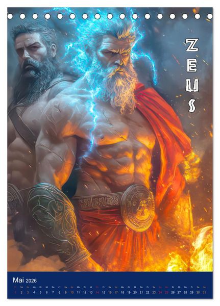 Produktbild: Zeus - Umringt von griechischen G&ouml;ttern (Tischkalender 2026 DIN A5 hoch), CALVENDO Monatskalender