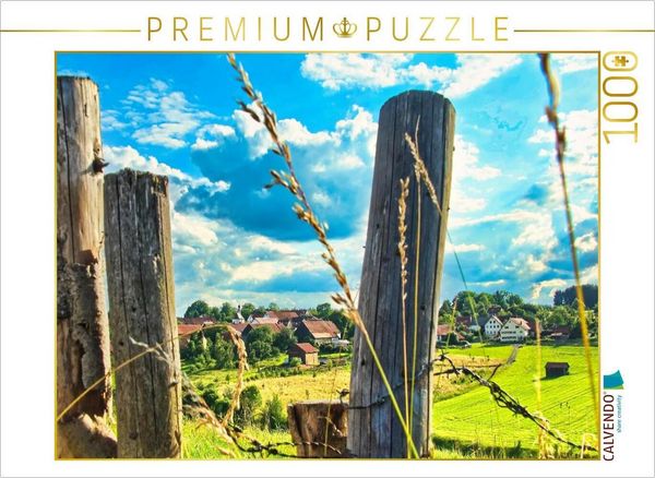 CALVENDO Puzzle Dorfansicht in den westlichen Wäldern | 1000 Teile Lege-Größe 64x48cm Foto-Puzzle für glückliche Stunden