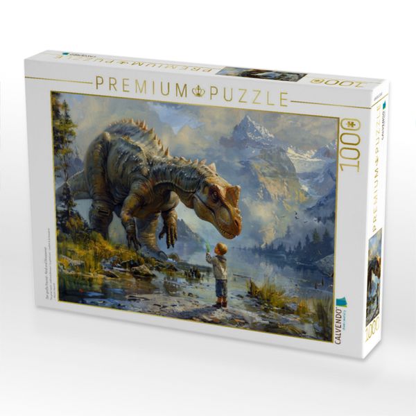 Produktbild: CALVENDO Puzzle Der gro&szlig;e Freund - Kind und Dinosaurier | 1000 Teile Lege-Gr&ouml;&szlig;e 64x48cm Foto-Puzzle f&uuml;r gl&uuml;ckliche Stunden