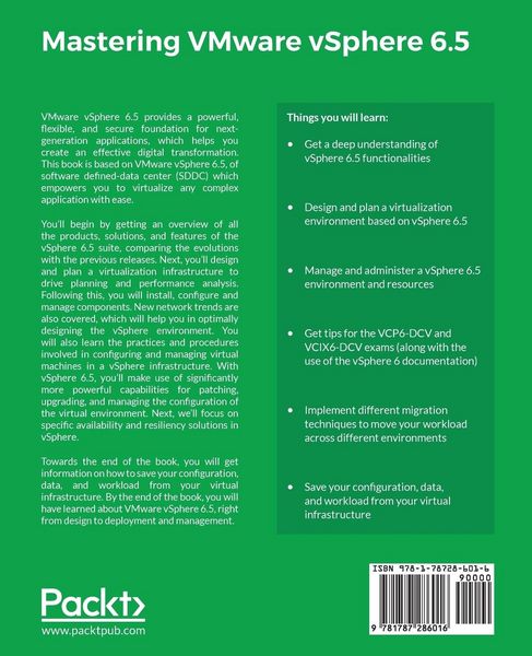 Produktbild: Mastering VMware vSphere 6.5