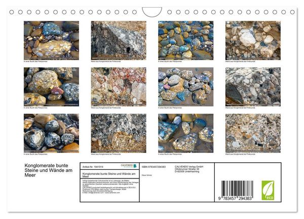 Produktbild: Konglomerate bunte Steine und W&auml;nde am Meer (Wandkalender 2026 DIN A4 quer), CALVENDO Monatskalender
