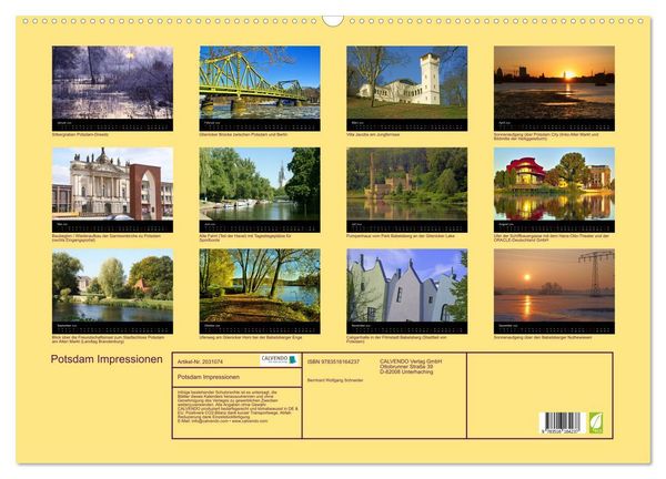 Produktbild: Potsdam Impressionen (Wandkalender 2026 DIN A2 quer), CALVENDO Monatskalender