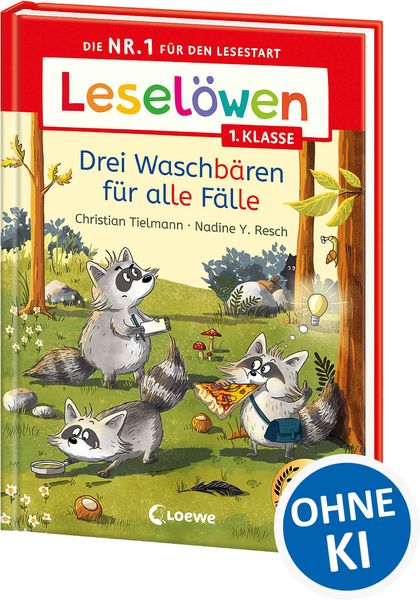 Leselöwen 1. Klasse - Drei Waschbären für alle Fälle, Gebundene Ausgabe von Christian Tielmann, Loewe, 9783743218994