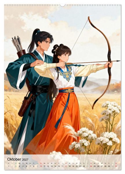 Produktbild: Hanfu und Herzensbande (hochwertiger Premium Wandkalender 2027 DIN A2 hoch), Kunstdruck in Hochglanz