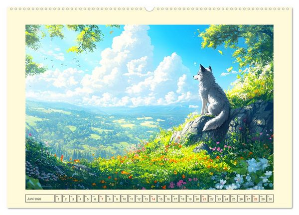 Produktbild: Willkommen im Wunderwald. Zauberhafte Abenteuer mit tierischen Freunden (hochwertiger Premium Wandkalender 2026 DIN A2 quer), Kunstdruck in Hochglanz