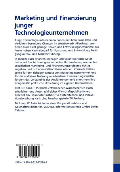 Produktbild: Marketing und Finanzierung junger Technologieunternehmen
