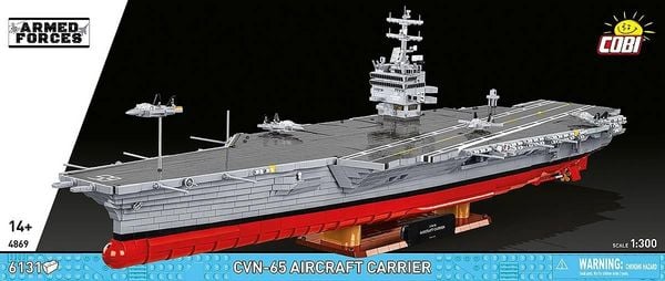 COBI Armed Forces 4869 - CVN-65 Aircraft Carrier, Flugzeugträger, Klemmbausteine 6131 Bauteile