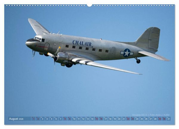 Produktbild: Historische Propellerflugzeuge 2026 (Wandkalender 2026 DIN A2 quer), CALVENDO Monatskalender