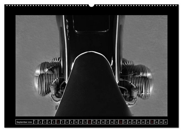 Produktbild: BMW R69S in schwarzweiss (Wandkalender 2026 DIN A2 quer), CALVENDO Monatskalender