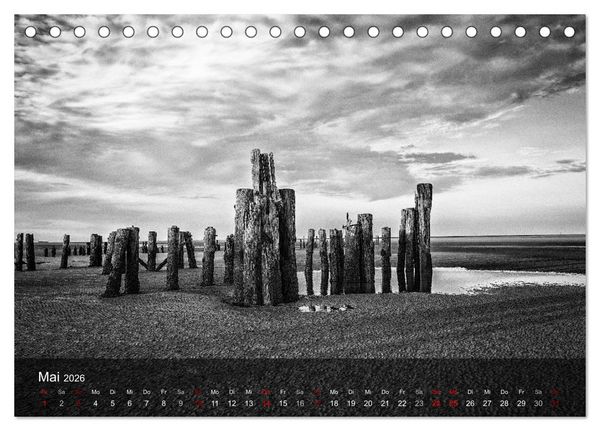 Produktbild: Wangerooge Noir (Tischkalender 2026 DIN A5 quer), CALVENDO Monatskalender