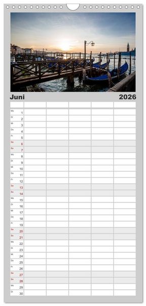 Produktbild: Familienplaner 2026 - Venedig - La Serenissima mit 5 Spalten (Wandkalender, 21 x 45 cm) CALVENDO