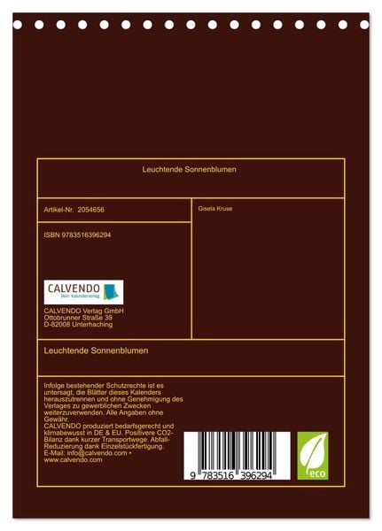 Produktbild: Leuchtende Sonnenblumen (Tischkalender 2026 DIN A5 hoch), CALVENDO Monatskalender
