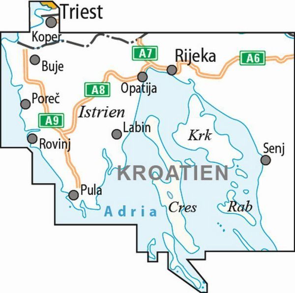 Produktbild: BVA ADFC Radtourenkarte Istrien Kvarner Bucht, mit Tagestourenvorschl&auml;gen, 1:100.000