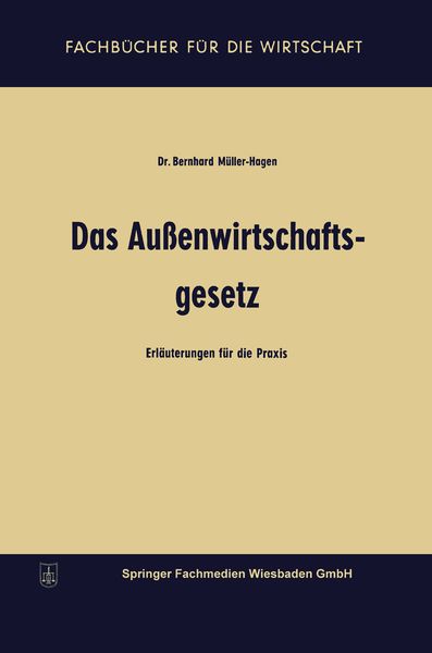 Produktbild: Das Au&szlig;enwirtschaftsgesetz