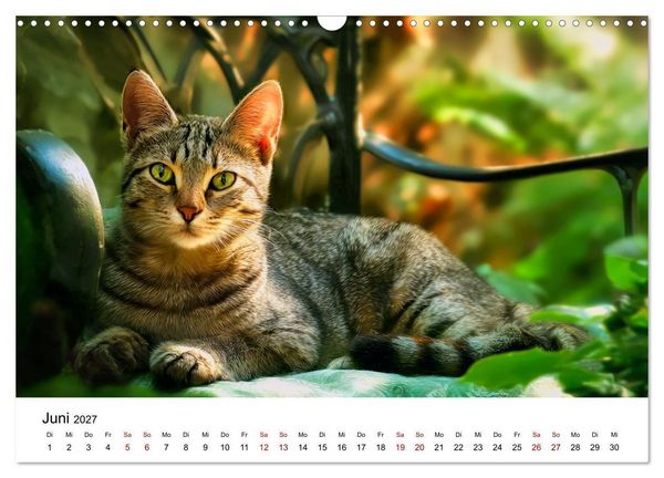 Produktbild: Schnurren & Streifen - Zw&ouml;lf Monate mit Tigerkatzen (Wandkalender 2027 DIN A3 quer), CALVENDO Monatskalender