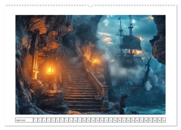 Produktbild: Fluch der Schwarzen Flagge (hochwertiger Premium Wandkalender 2026 DIN A2 quer), Kunstdruck in Hochglanz