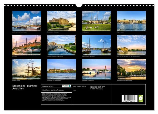 Produktbild: Stockholm - Maritime Ansichten (Wandkalender 2026 DIN A3 quer), CALVENDO Monatskalender