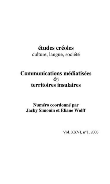 Produktbild: Etudes creoles vol. 26 no. 1