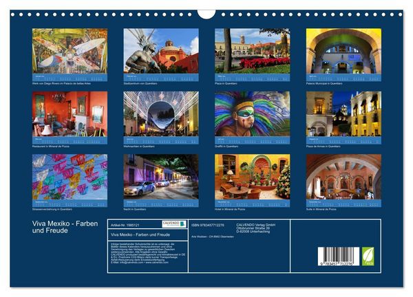 Produktbild: Viva Mexiko - Farben und Freude (Wandkalender 2026 DIN A3 quer), CALVENDO Monatskalender