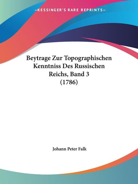 Produktbild: Falk, J: Beytrage Zur Topographischen Kenntniss Des Russisch