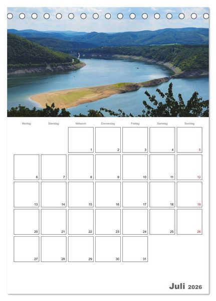 Produktbild: Hessens sch&ouml;nster See - Der Edersee (Tischkalender 2026 DIN A5 hoch), CALVENDO Monatskalender