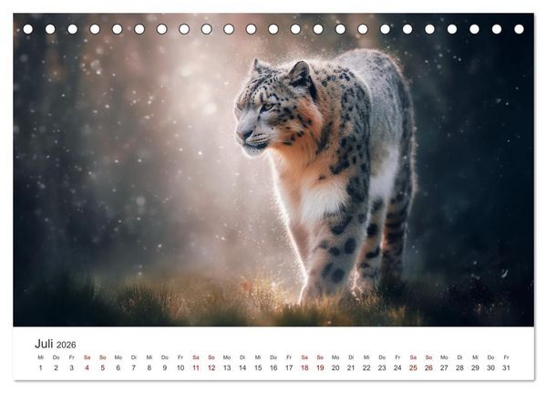 Produktbild: Geist des Gebirges - Ein Jahr in der wilden Welt der Schneeleoparden (Tischkalender 2026 DIN A5 quer), CALVENDO Monatskalender