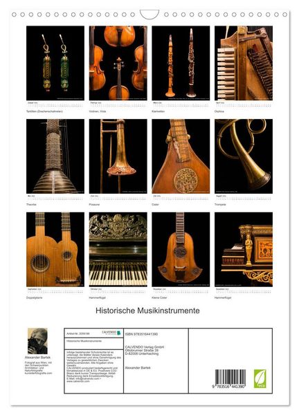 Produktbild: Historische Musikinstrumente (Wandkalender 2026 DIN A3 hoch), CALVENDO Monatskalender