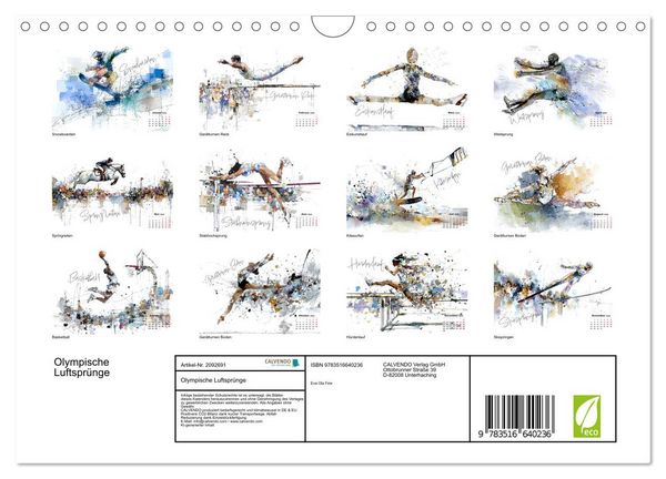 Produktbild: Olympische Luftspr&uuml;nge (Wandkalender 2026 DIN A4 quer), CALVENDO Monatskalender