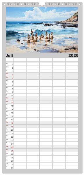 Produktbild: Familienplaner 2026 - Schach Matt mit 5 Spalten (Wandkalender, 21 x 45 cm) CALVENDO