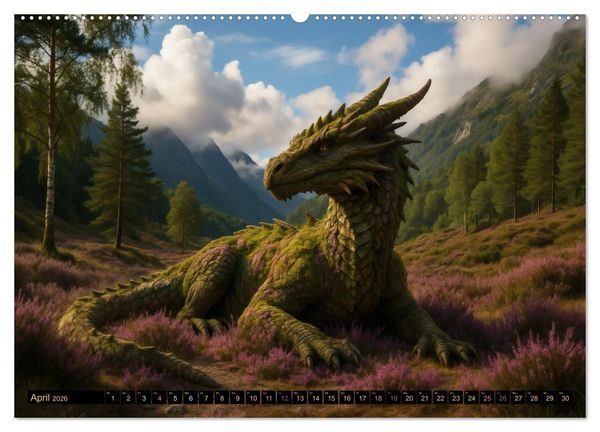 Produktbild: Pr&auml;chtige Drachen, gut oder b&ouml;se? (Wandkalender 2026 DIN A2 quer), CALVENDO Monatskalender